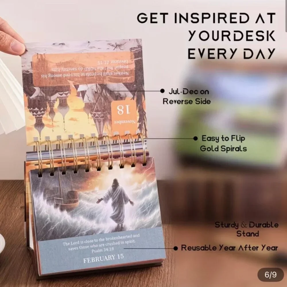 NEW - Factory Sealed Desk Calendar - 365-Day God's Bible Verse Desk Calendar